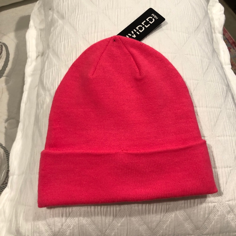 Neon pink beanie